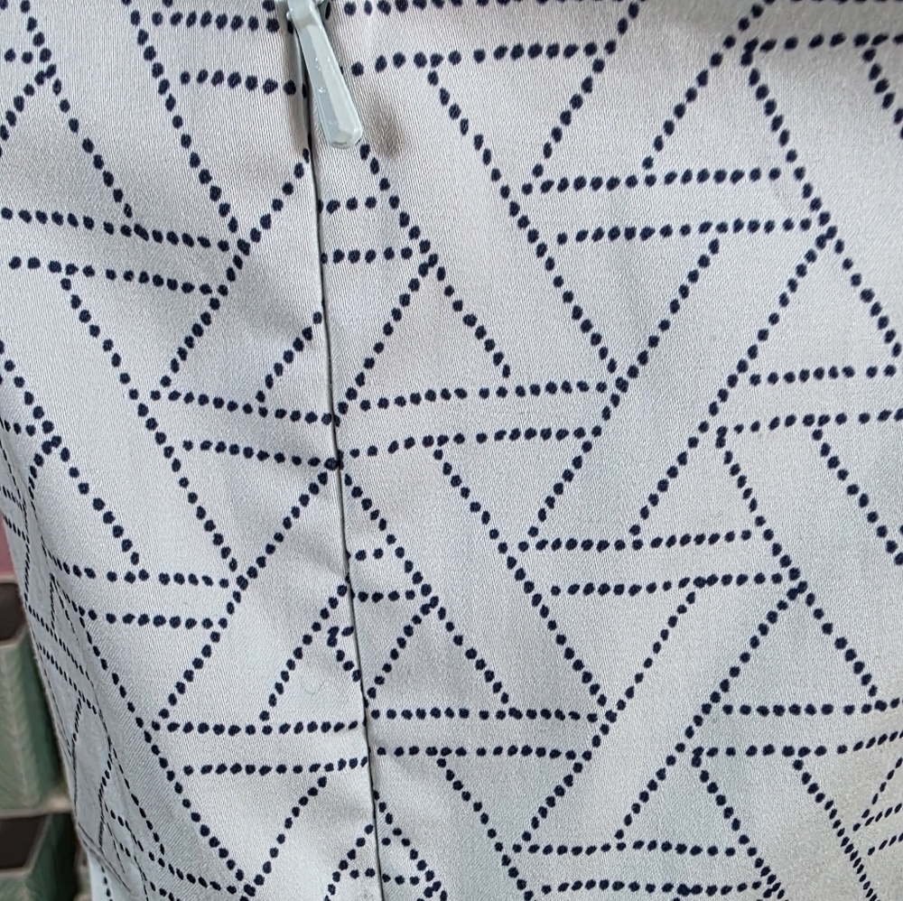 Banana Republic Y2K Geometric Midi Dress Sz 12 Petite New - Picture 7 of 9